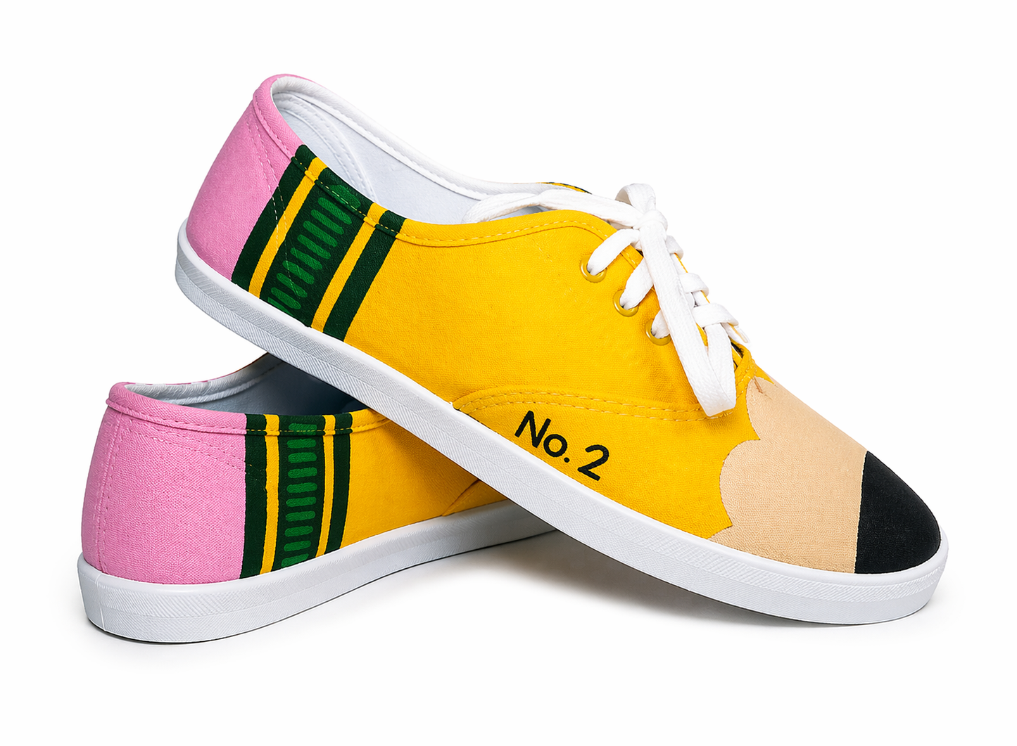 Pencil Power Sneakers – Hand-Painted No. 2 Pencil Canvas Shoes