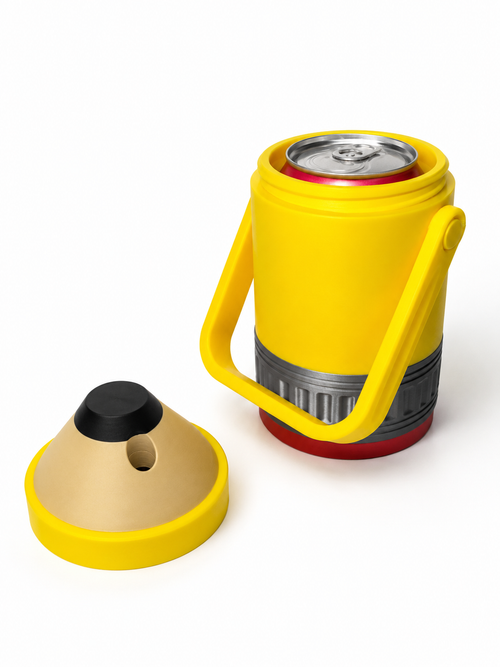 3d Printed Pencil Can Cooler with Twist-Lock Lid – Fits 12 oz, 7.5 oz, Skinny 11–12 oz & 16 oz Cans