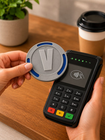 3D Printed V-Buck Inspired Tap-to-Pay Prop Coin – NFC Payment Accessory
