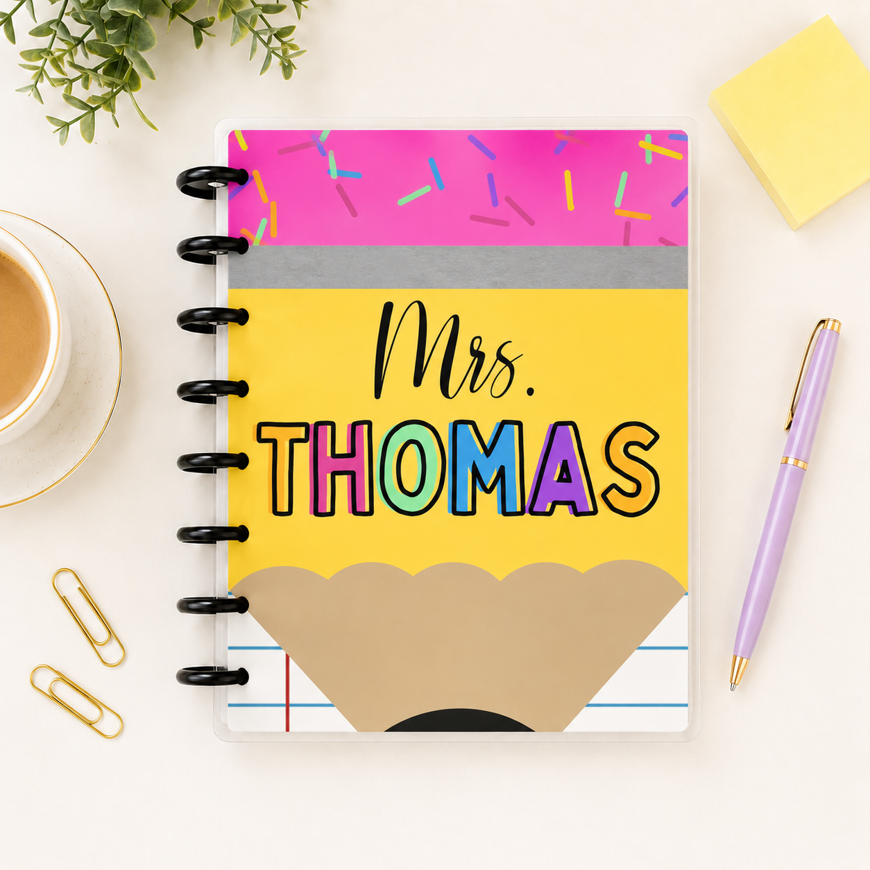 Teacher Themed Custom Planner Covers | Personalized Disc Planner Covers