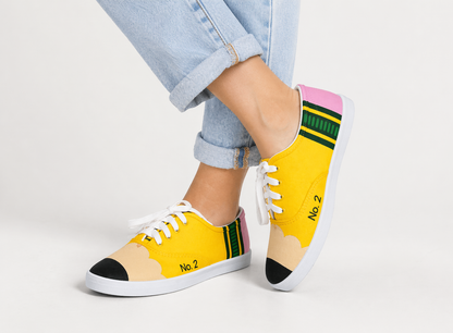Pencil Power Sneakers – Hand-Painted No. 2 Pencil Canvas Shoes