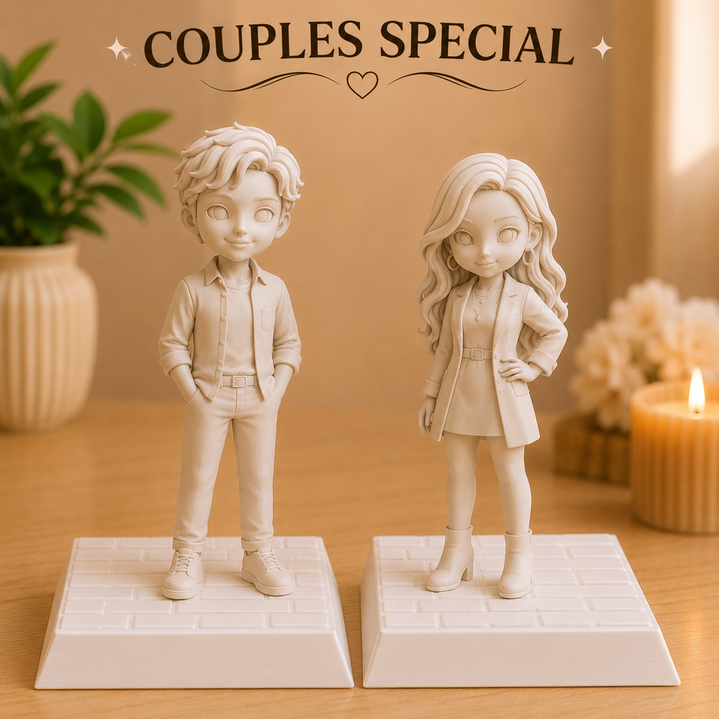 Couples Special – Custom 3D Printed Figurine Set (Pricing Includes 2)