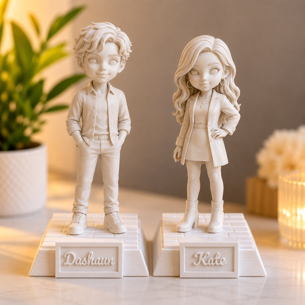 Couples Special – Custom 3D Printed Figurine Set (Pricing Includes 2)