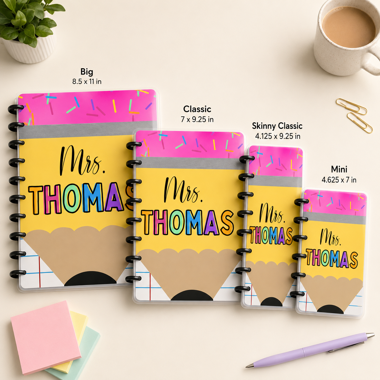 Teacher Themed Custom Planner Covers | Personalized Disc Planner Covers
