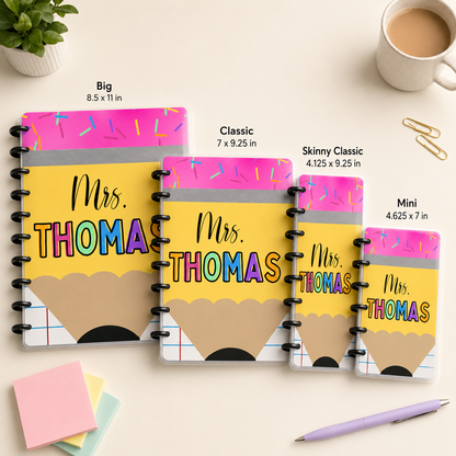 Teacher Themed Custom Planner Covers | Personalized Disc Planner Covers